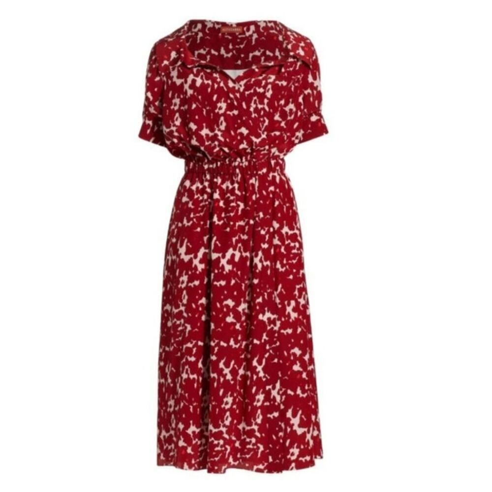 Altuzarra Lydia Abstract Print Midi-Dress Size 42 Ladies Like New Silk
